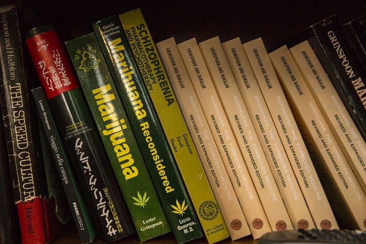 Marijuana Books On Shelf